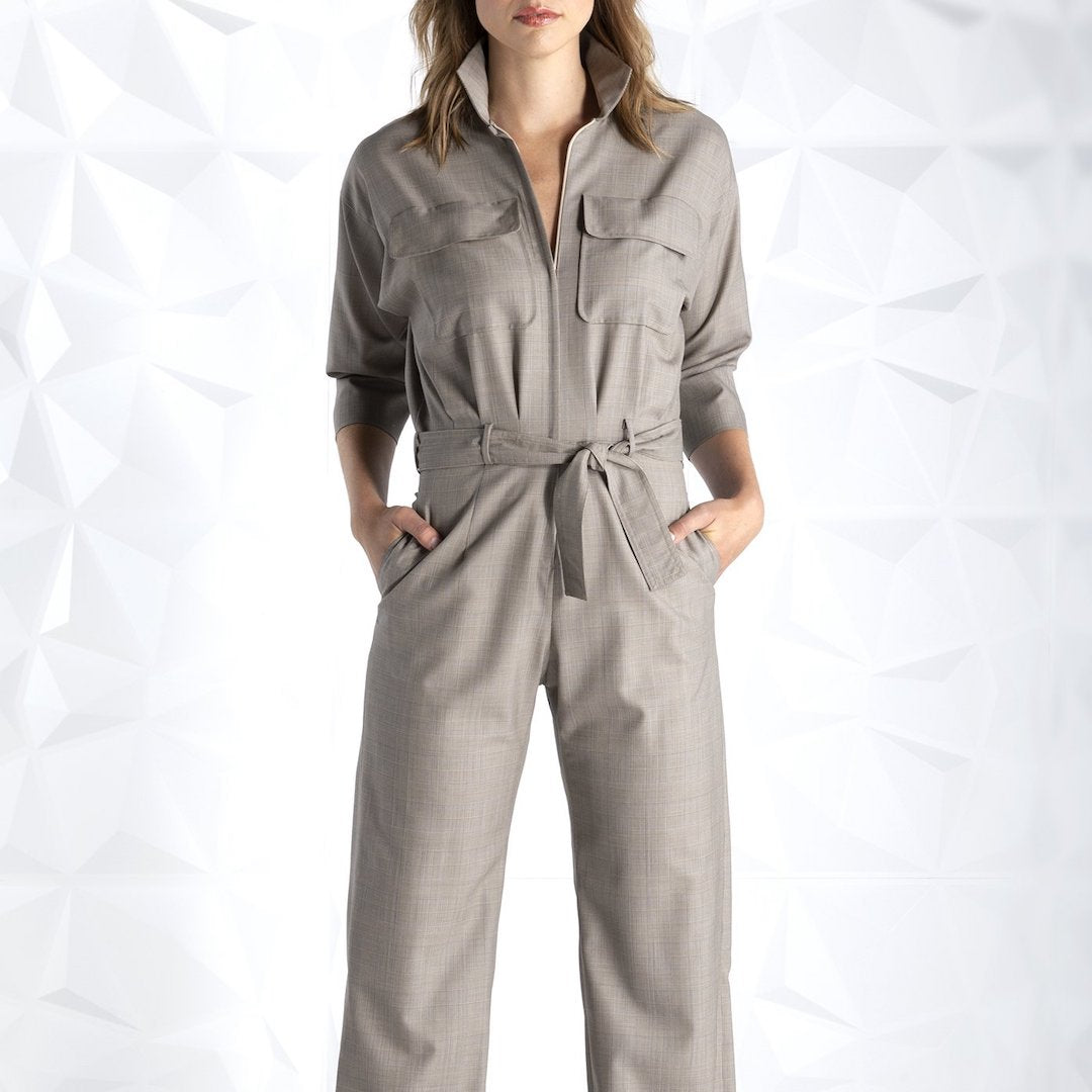 Darby Scott Tan Jumpsuit Front View