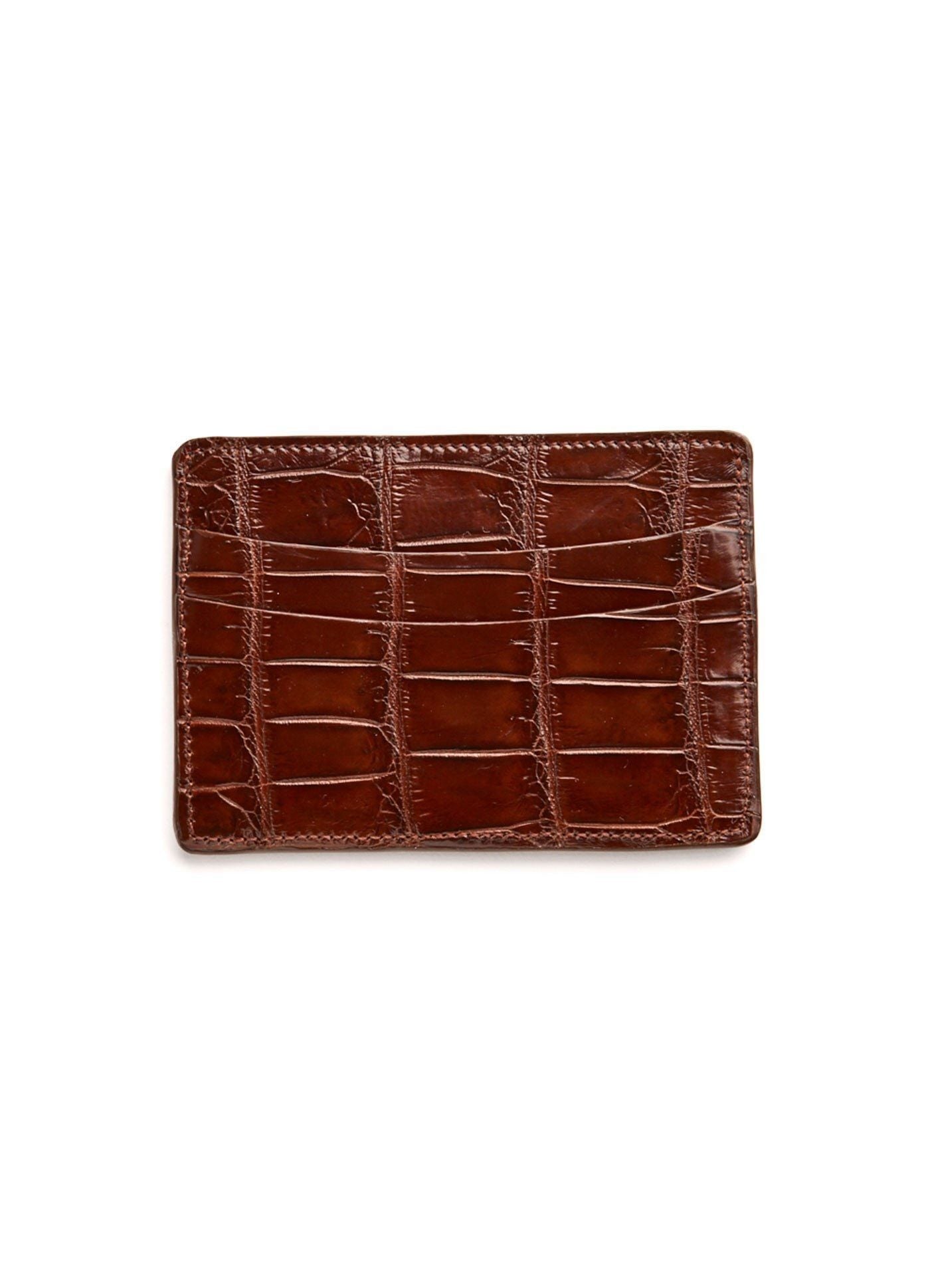 Chocolate Crocodile Credit Card Case - Darby Scott