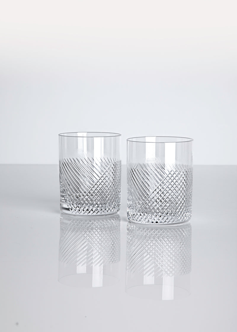 Pair of double old fashioned glasses