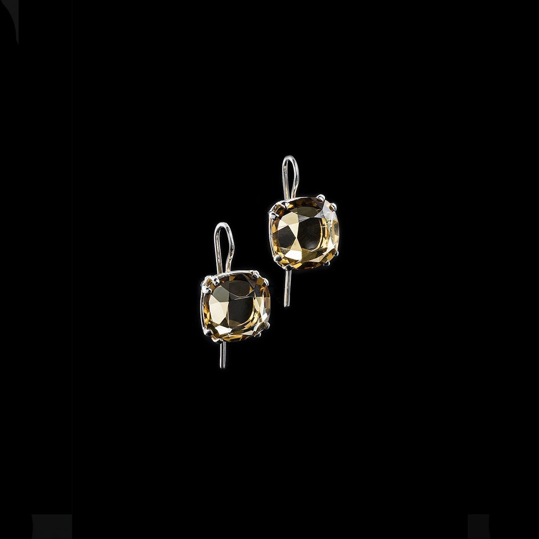 Imperial Topaz Cushion Cut Earrings in Sterling Silver - Darby Scott