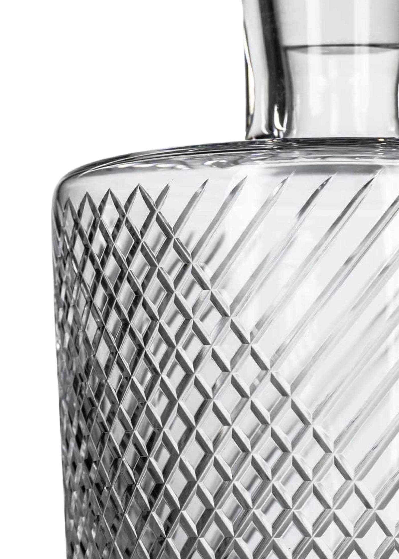 Cut glass detail on whiskey decanter