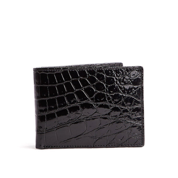 Black Nile Crocodile Classic Slim Bi-Fold Wallet - Darby Scott