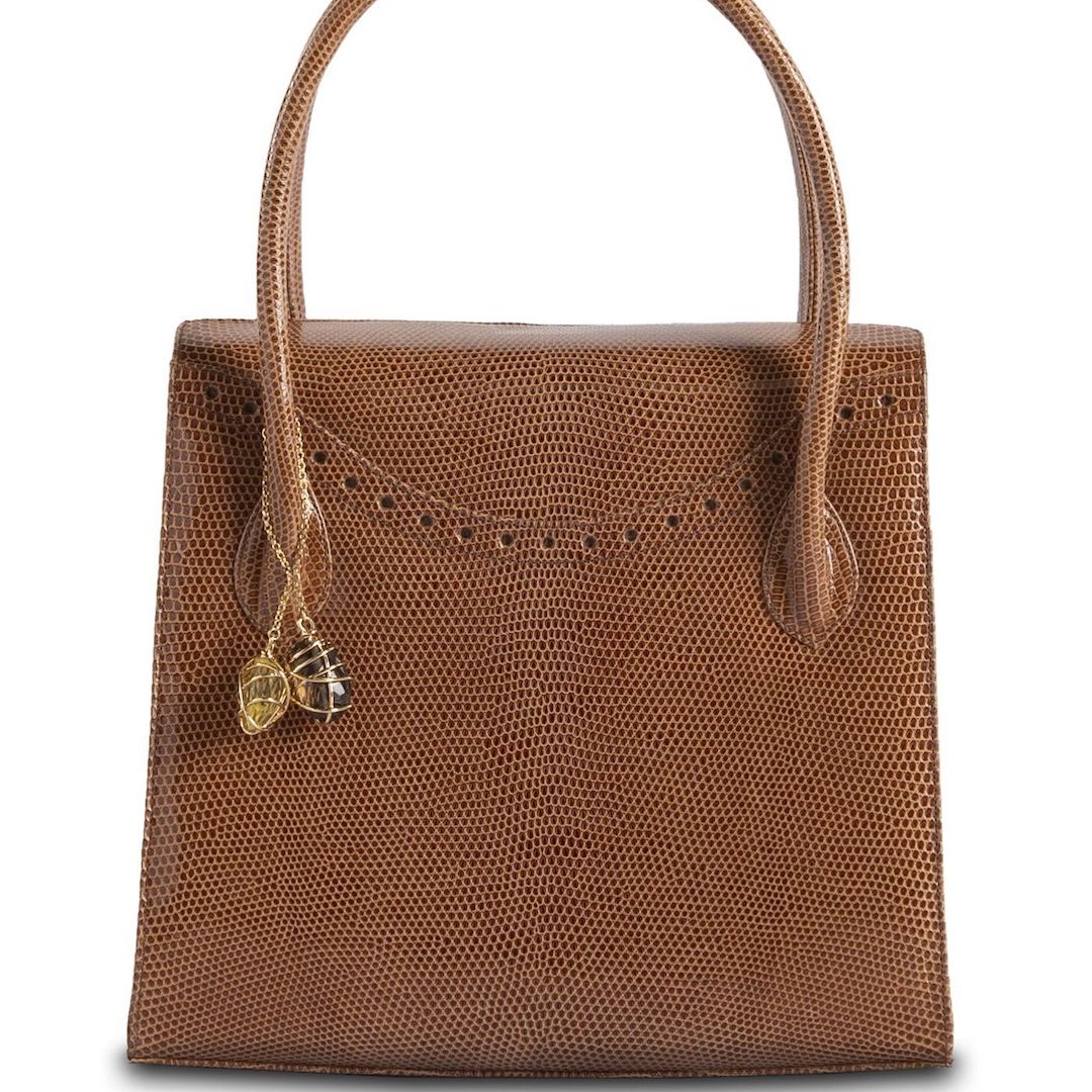 Exotic Lizard Thompson Tote in Cognac - Darby Scott