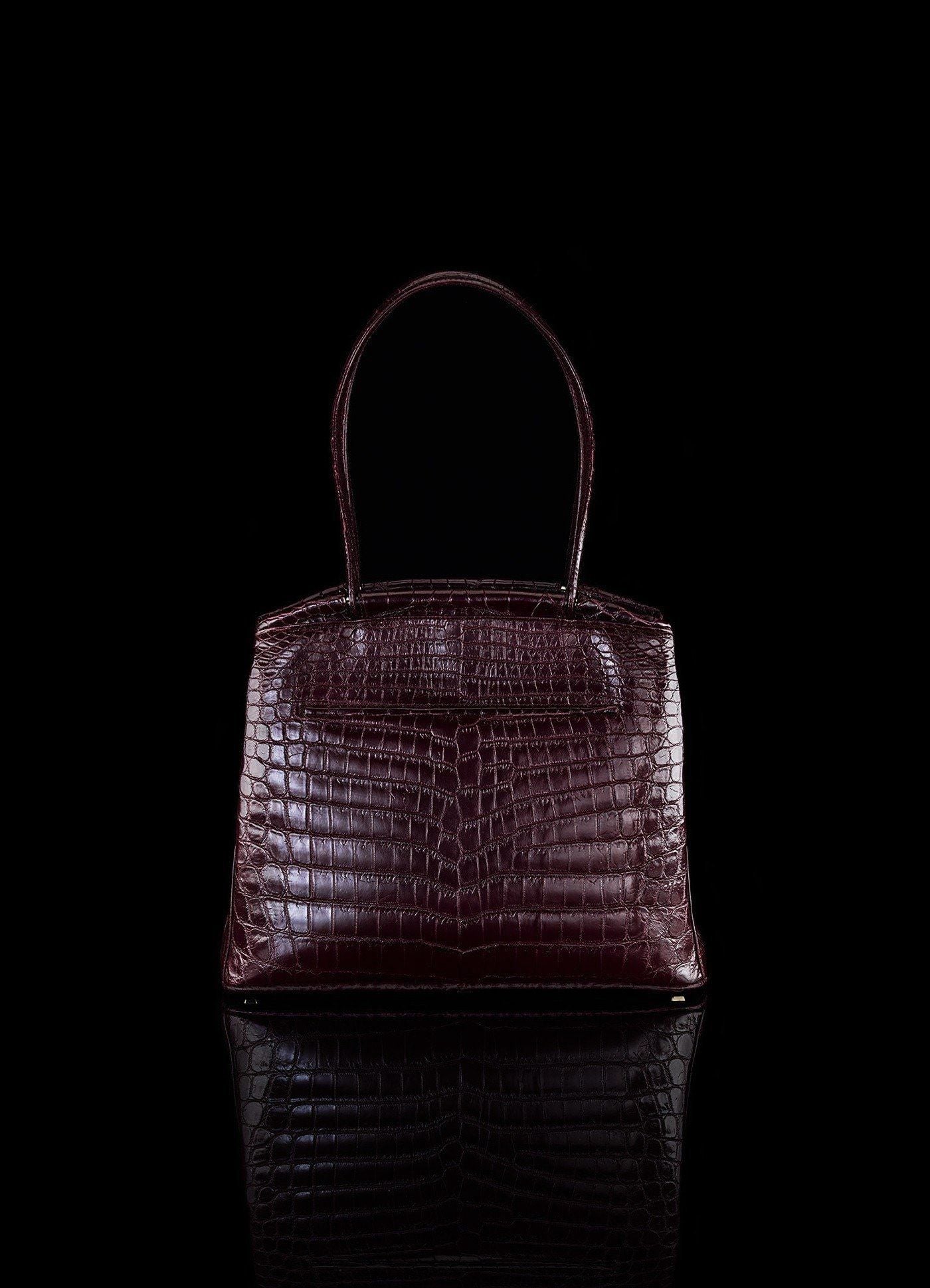 Exotic Niloticus Crocodile Satchel Bordeaux Crawford - Darby Scott