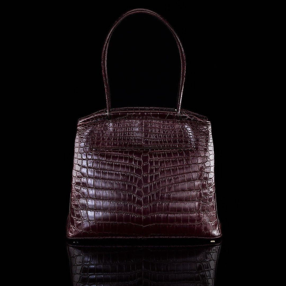 Exotic Niloticus Crocodile Satchel Bordeaux Crawford - Darby Scott