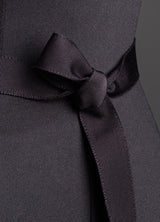 Close up of Black Silk Ribbon Belt, Narrow - Darby Scott