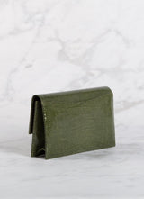 Back view of Green Lizard Mini Fold Over Clutch - Darby Scott