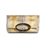 Gold Wash Python Convertible fold over Clutch - Darby Scott