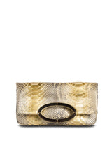 Gold Wash Python Convertible fold over Clutch - Darby Scott