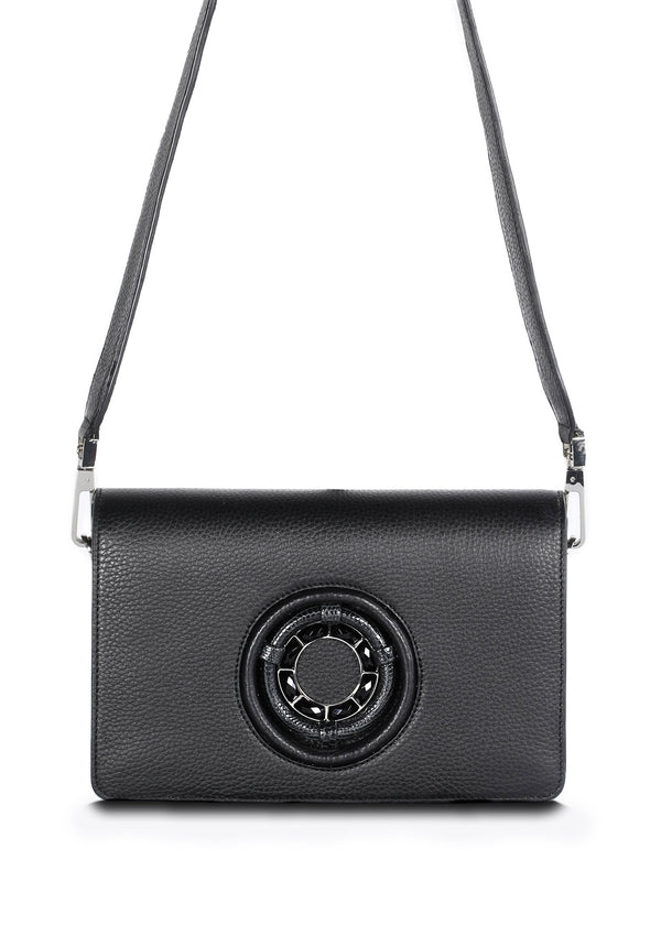 Black Leather Anna Crossbody Clutch - Darby Scott