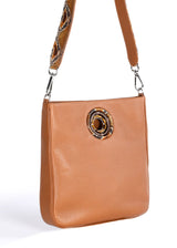 Side Gusset and Strap Detail on Cognac Leather Cloe Tote - Darby Scott