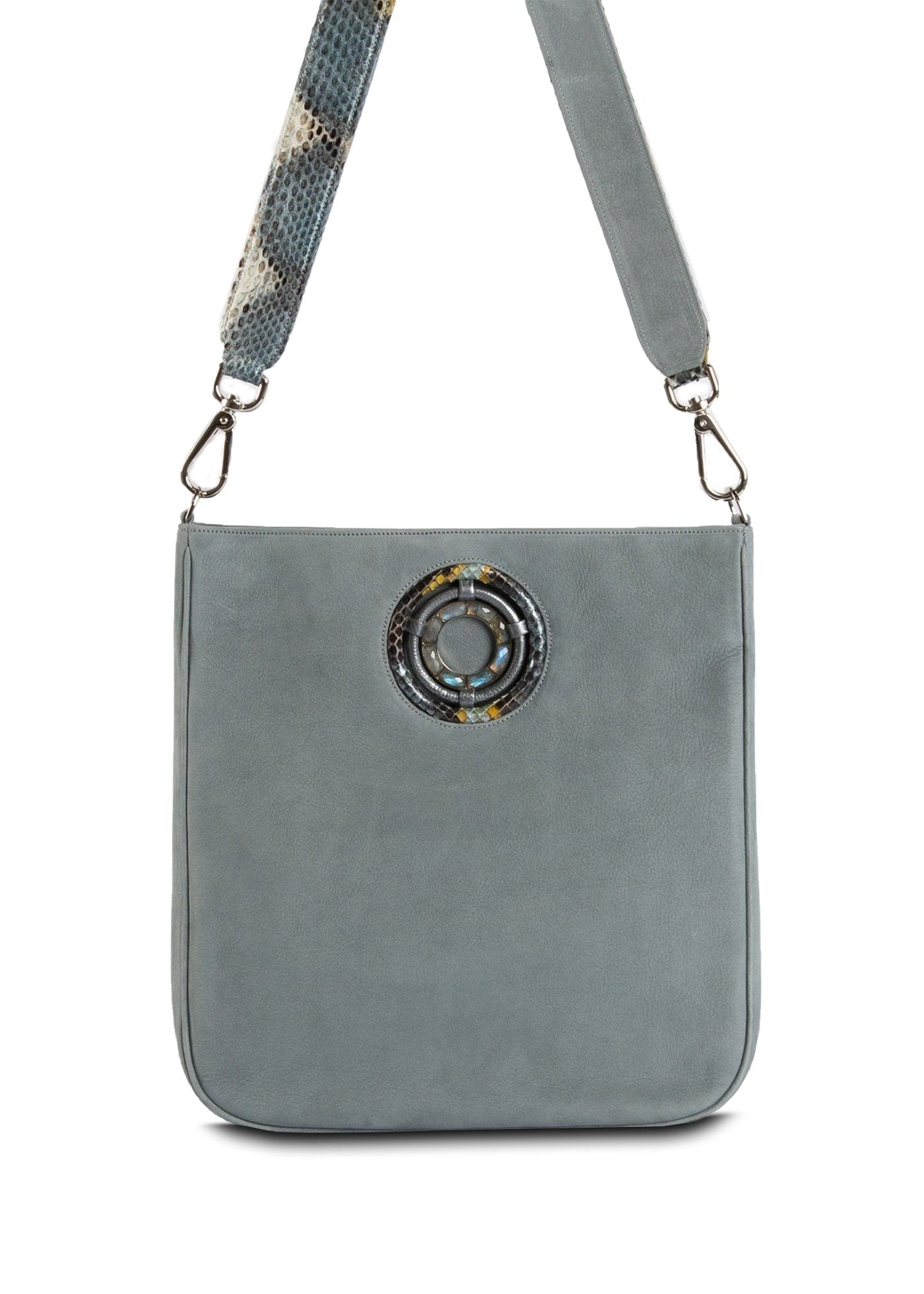 Denim Suede Cloe Crossbody Tote - Darby Scott