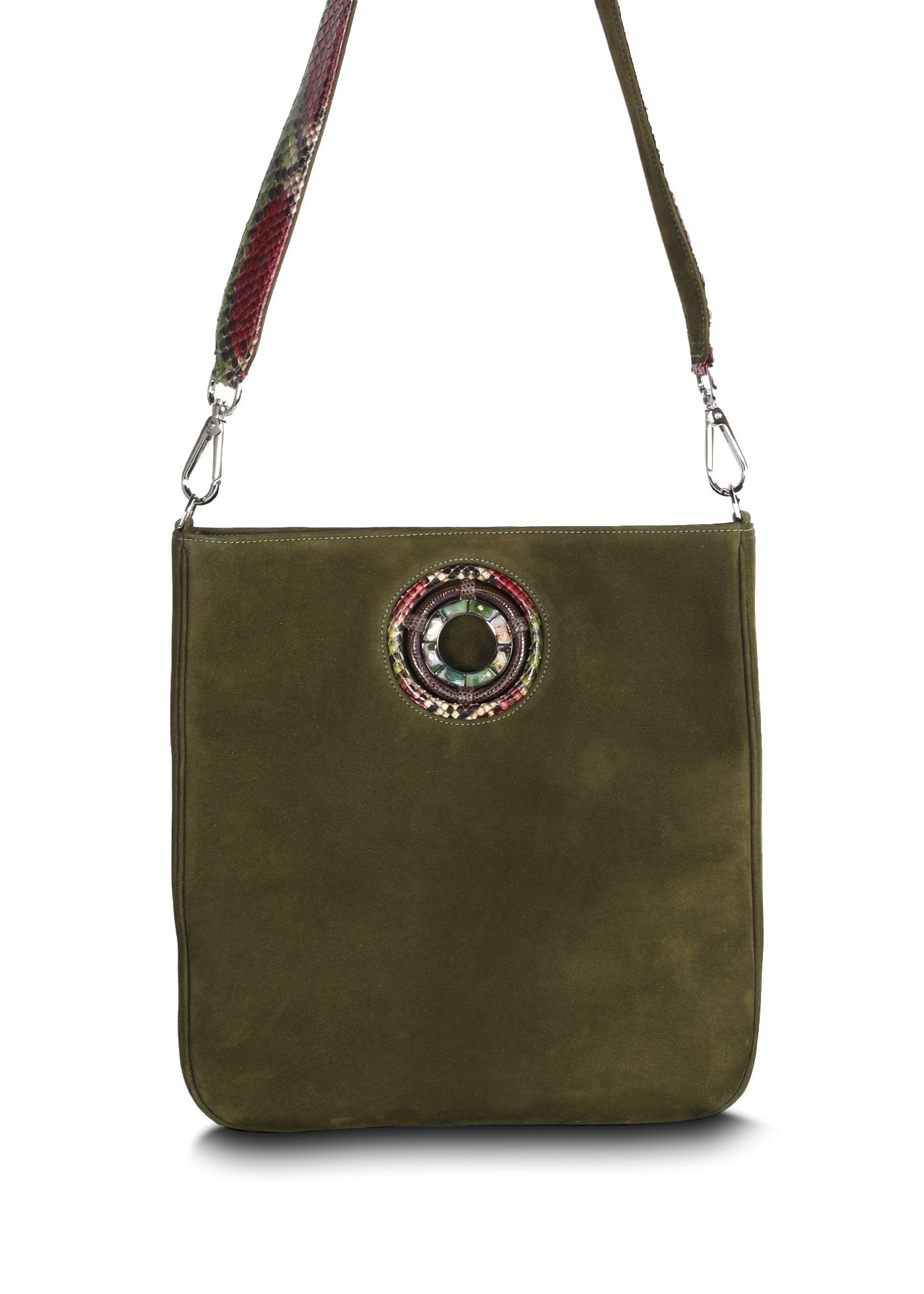 Olive Suede Cloe Crossbody Tote - Darby Scott