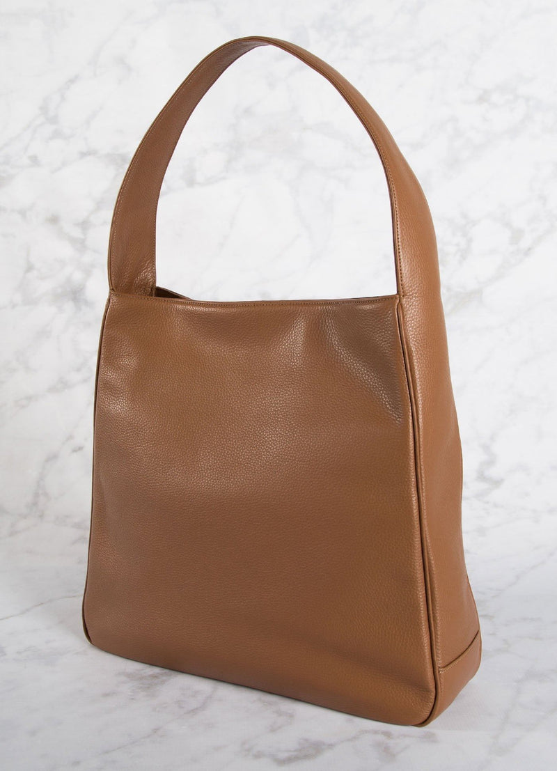 Back of Cognac Leather Paige Hobo - Darby Scott