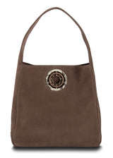 Paige Hobo in Cocoa Nubuck Leather with Smokey Topaz Grommet - Darby Scott