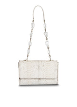 White Grey Chain & Jewel mini Shoulder Bag - Darby Scott 