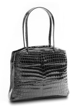 Back view of Black Niloticus Crocodile Crawford Tote  - Darby Scott