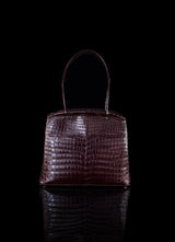 Back view of Bordeaux Niloticus Crocodile Crawford Tote - Darby Scott