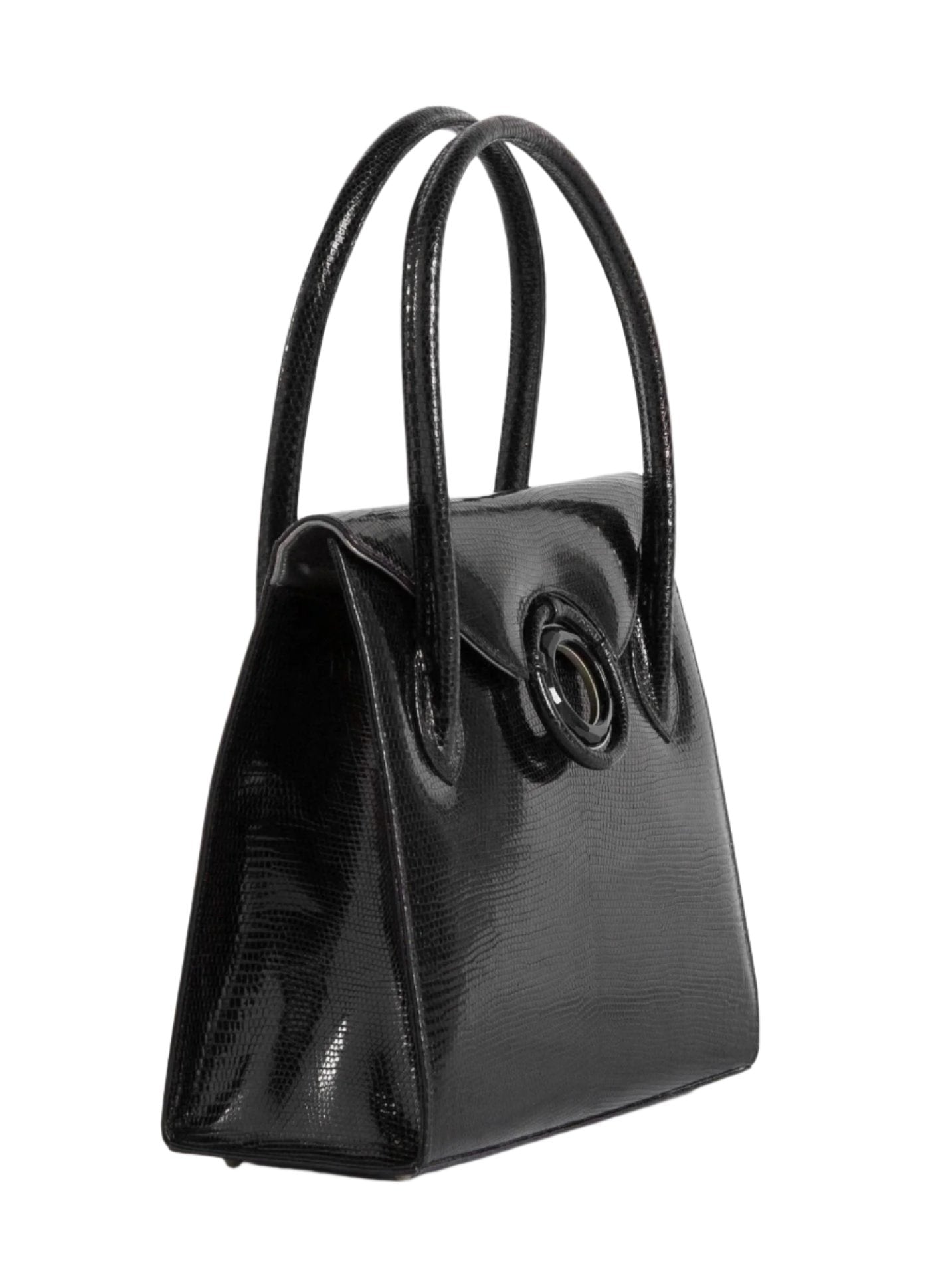 Side of a black lizard Thompson "O" Tote - Darby Scott