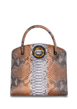 Multi-Brown Python Tote with Tiger Eye Grommet - Darby Scott