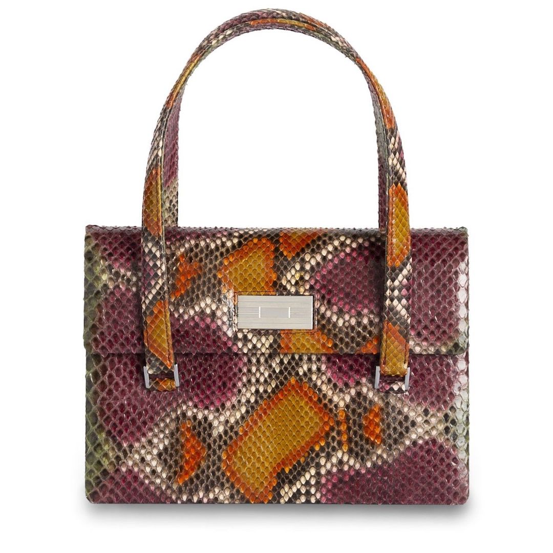 The Emelia Monogram Tote in Cranberry & Orange multi - Darby Scott