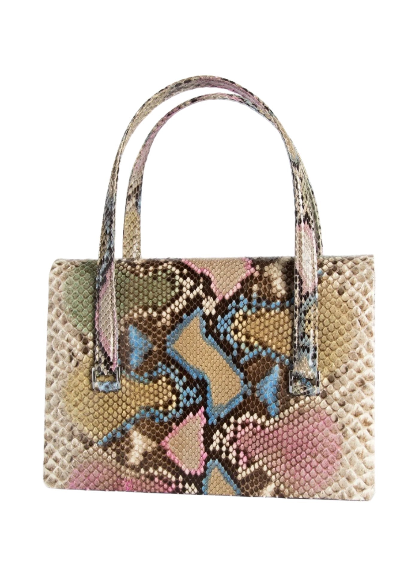 Back of The Emelia Monogram Tote in Pastel Multi-Colors - Darby Scott