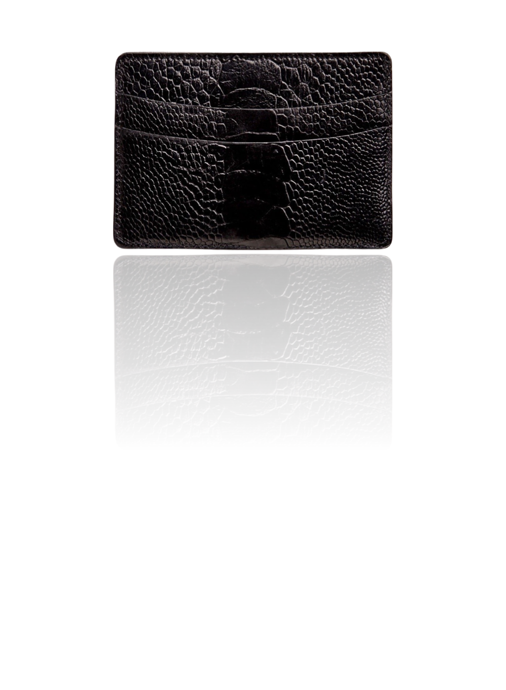 Black Ostrich Leg Credit Card Case - Darby Scott