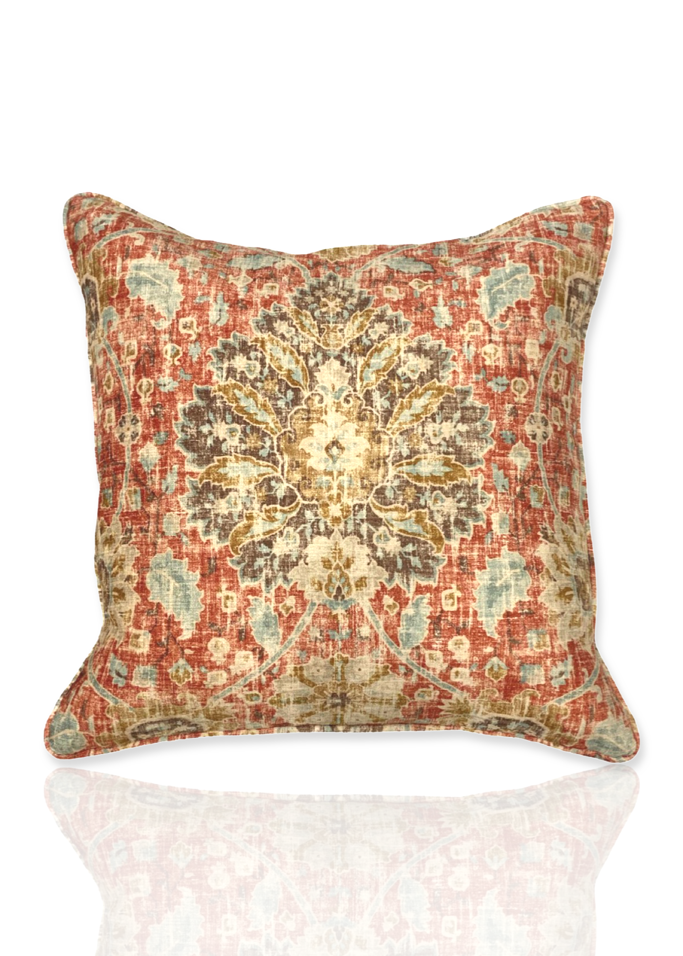 Terracotta multi color throw pillow