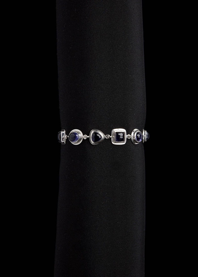 Iolite gemstone sterling silver bracelet - Darby Scott