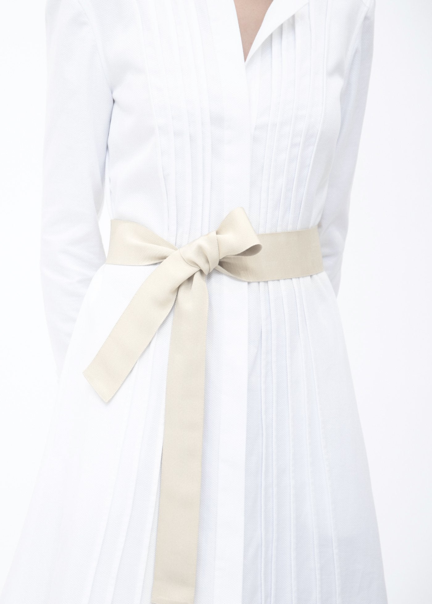 Ivory Grosgrain Ribbon Belt - Darby Scott