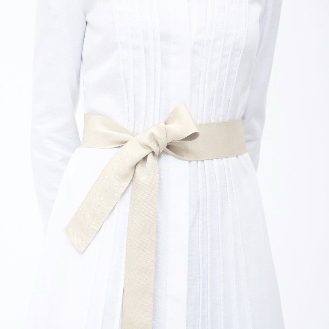 Ivory Grosgrain Ribbon Belt - Darby Scott