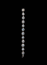 Lay down view of a Moonstone Mosaic Sterling Silver Bracelet - Darby Scott