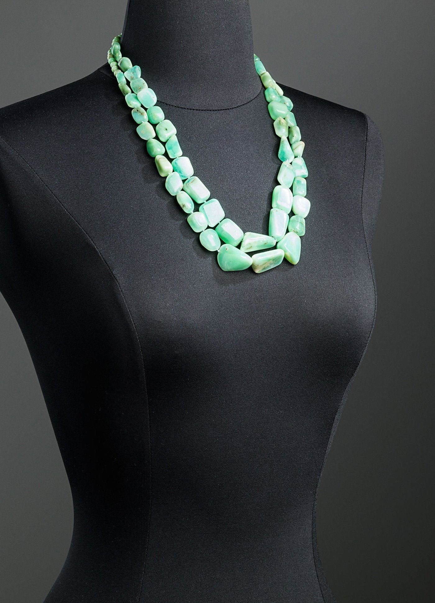 Chrysoprase Necklace, Two Strands - Darby Scott