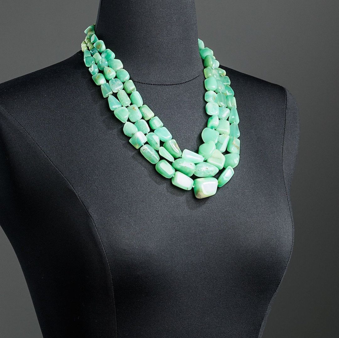 Chrysoprase Necklace, Three Strands - Darby Scott