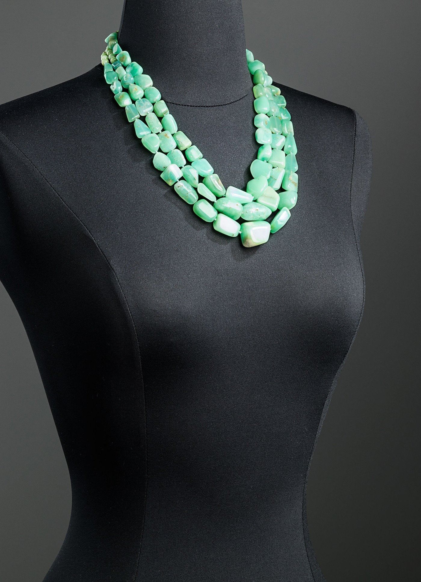 Chrysoprase Necklace, Three Strands - Darby Scott