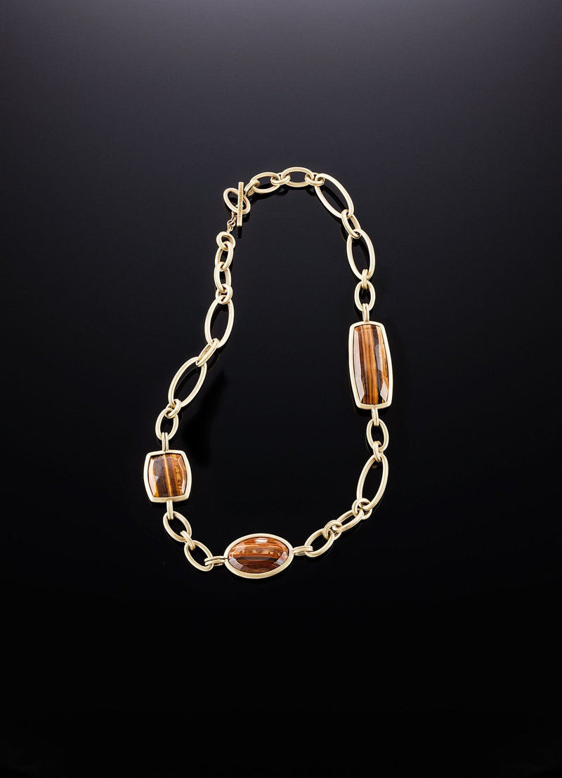 Iron Jasper & Antiqued Brass Chain Link Necklace - Darby Scott
