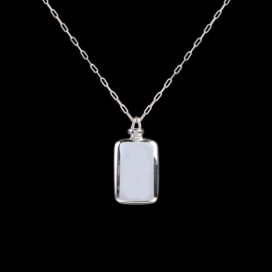 Sterling Silver Perfume Flask Oblong Pendant - Darby Scott