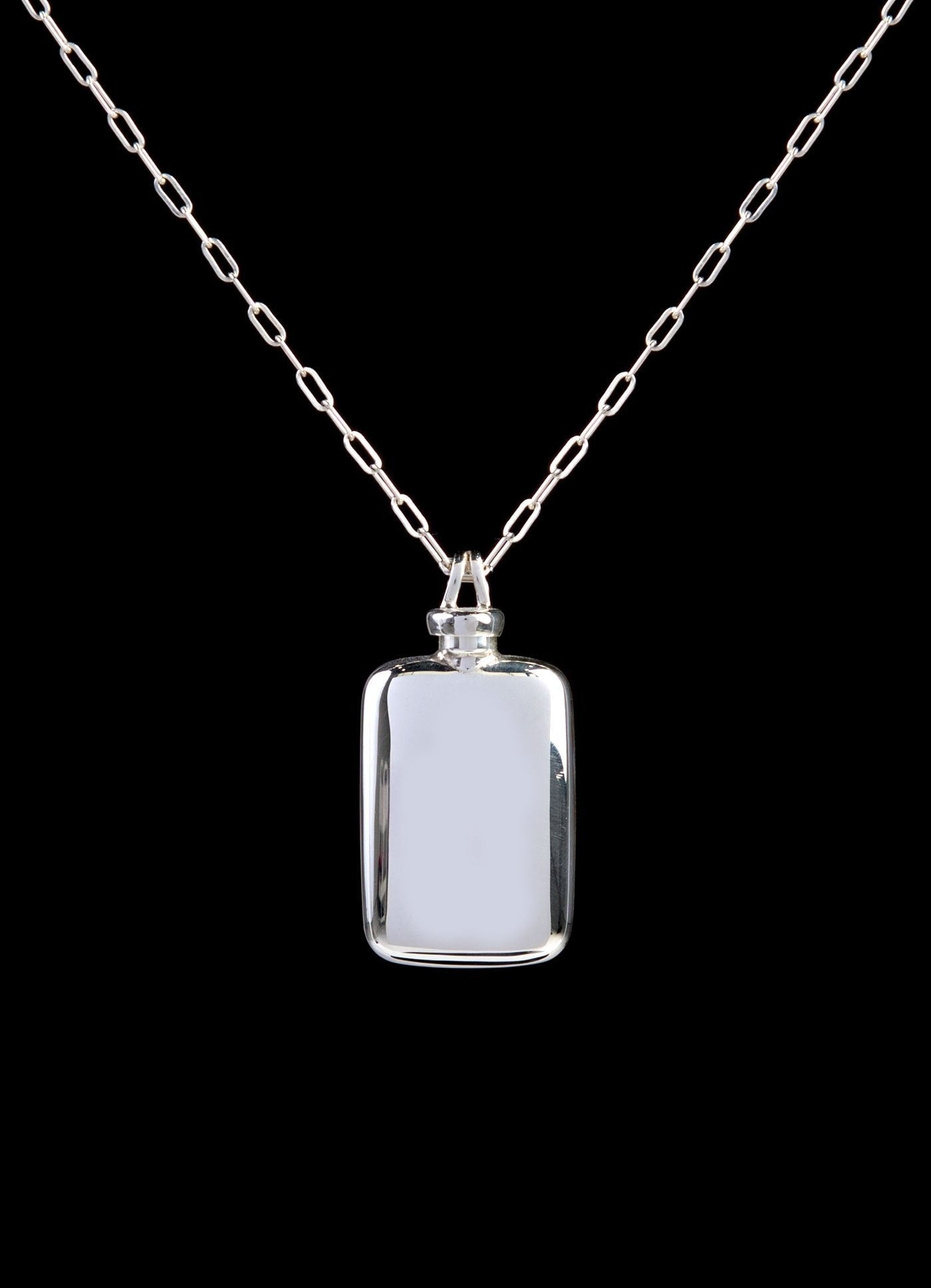 Sterling Silver Perfume Flask Oblong Pendant - Darby Scott