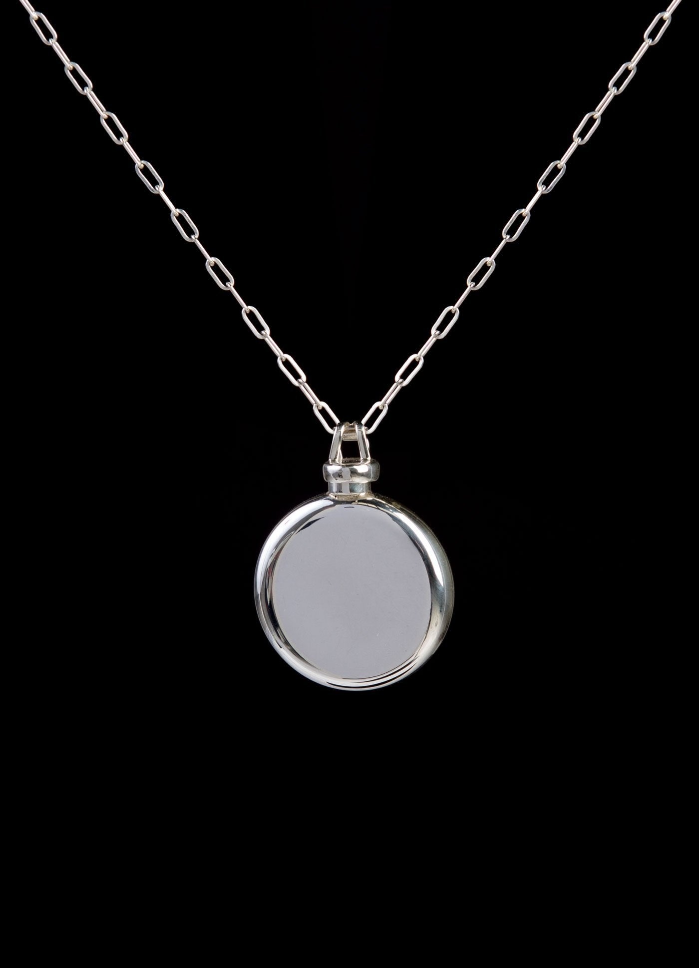 Sterling Silver Perfume Flask Round Pendant   - Darby Scott