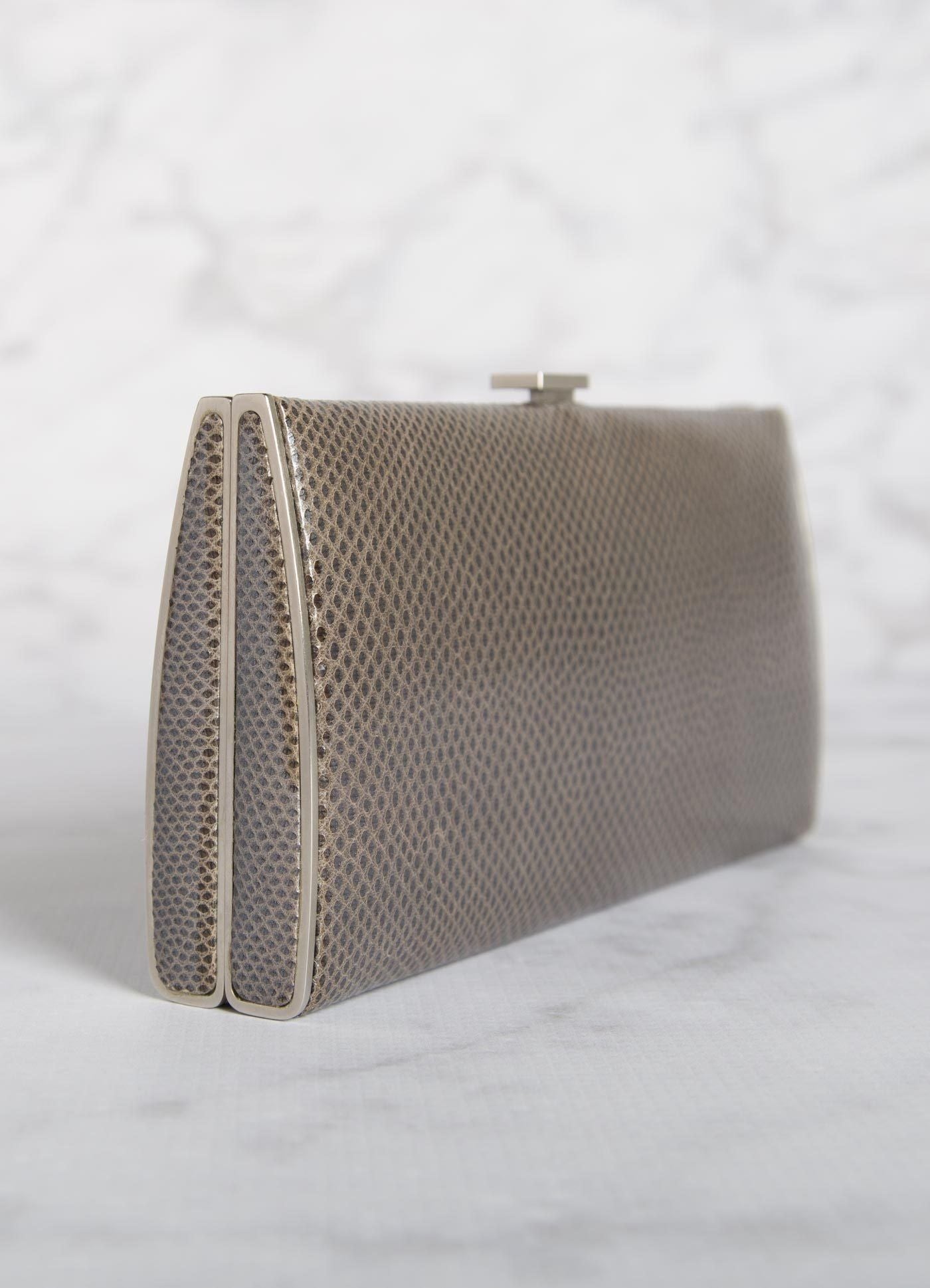 Grey Karung Box Wallet, Side View - Darby Scott