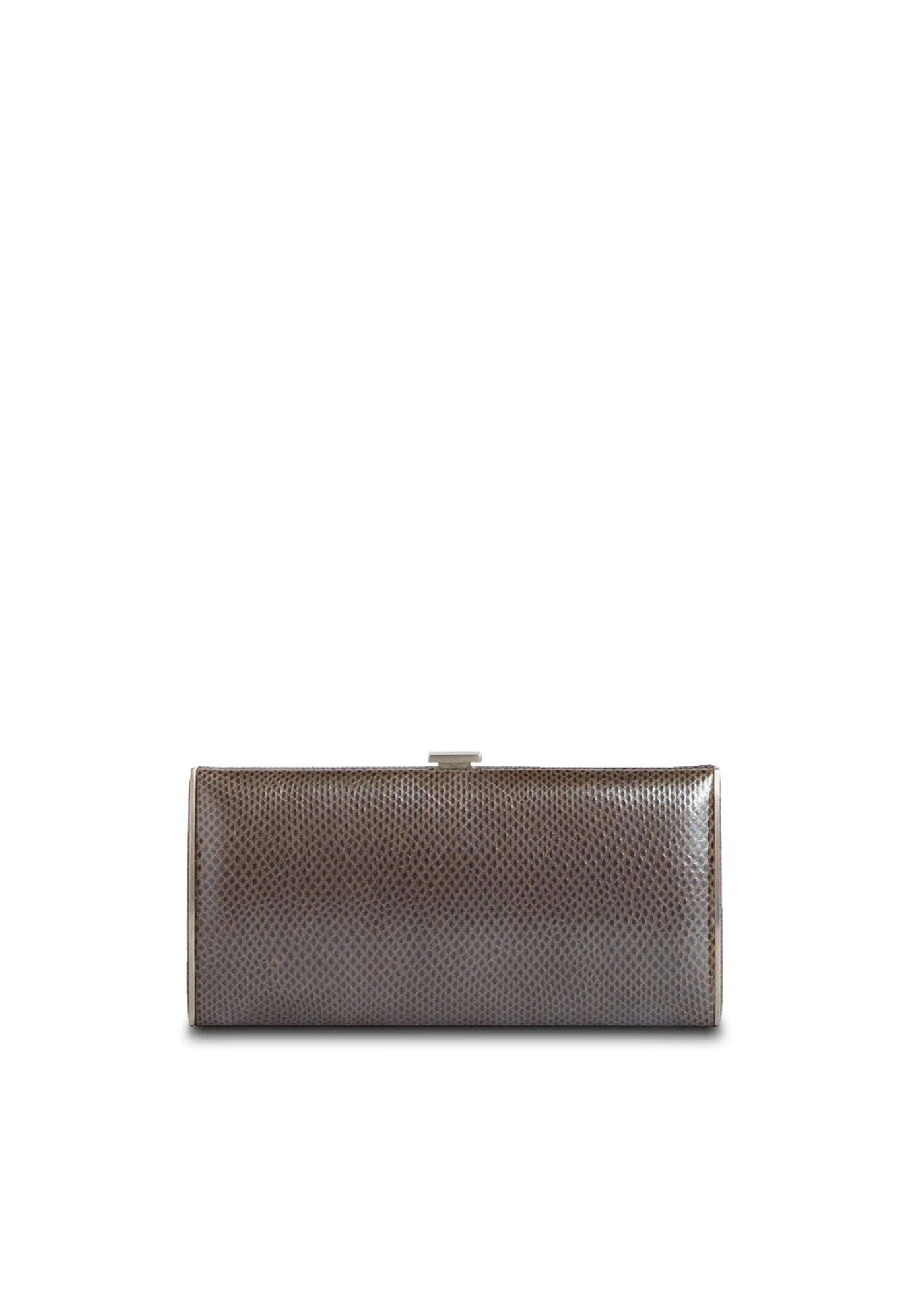 Grey Karung Box Wallet, Front View - Darby Scott