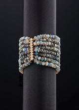 Labradorite eight strand bracelet with 14K yellow gold clasp - Darby Scott
