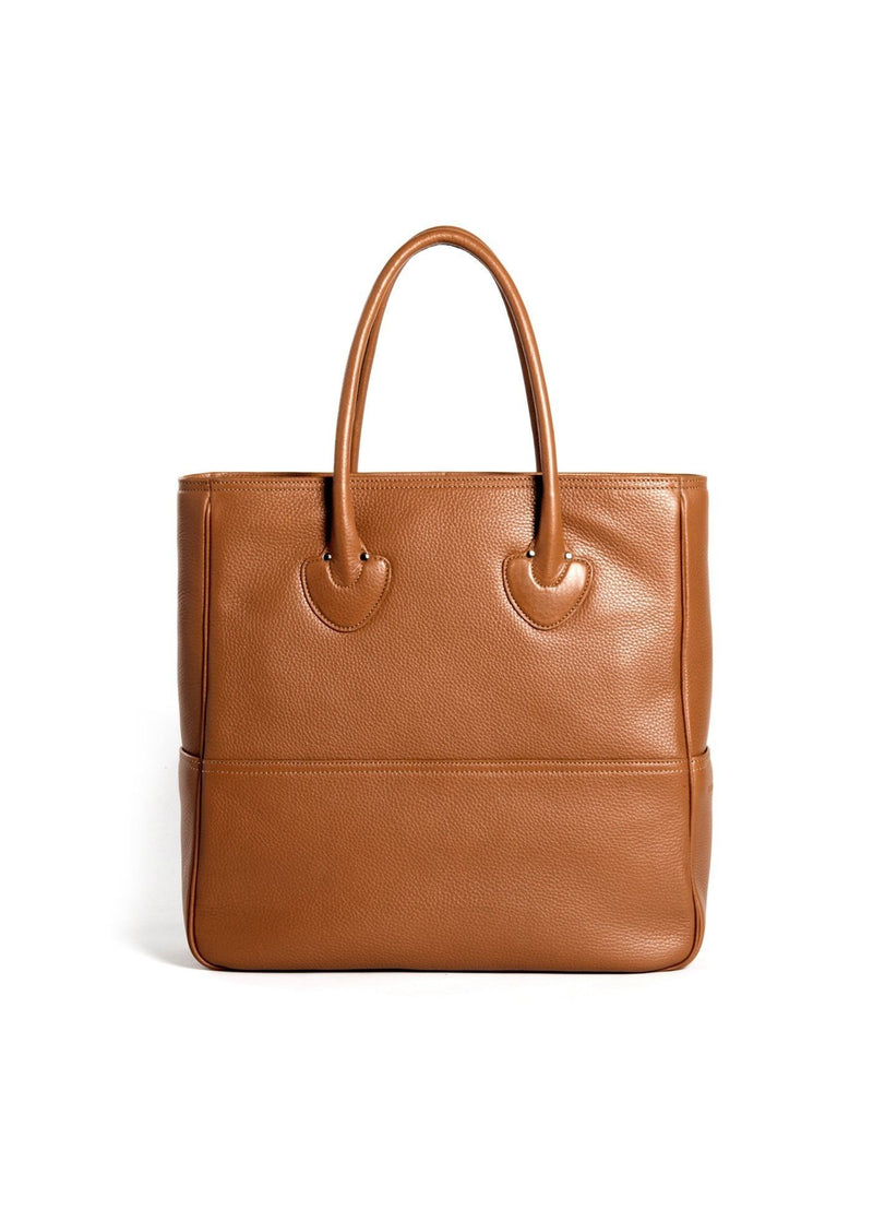 Back view of Cognac Leather Essex Tote - Darby Scott