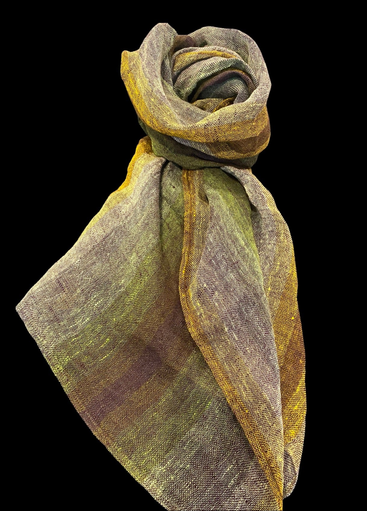 Striped 100% Linen Scarf - Darby Scott