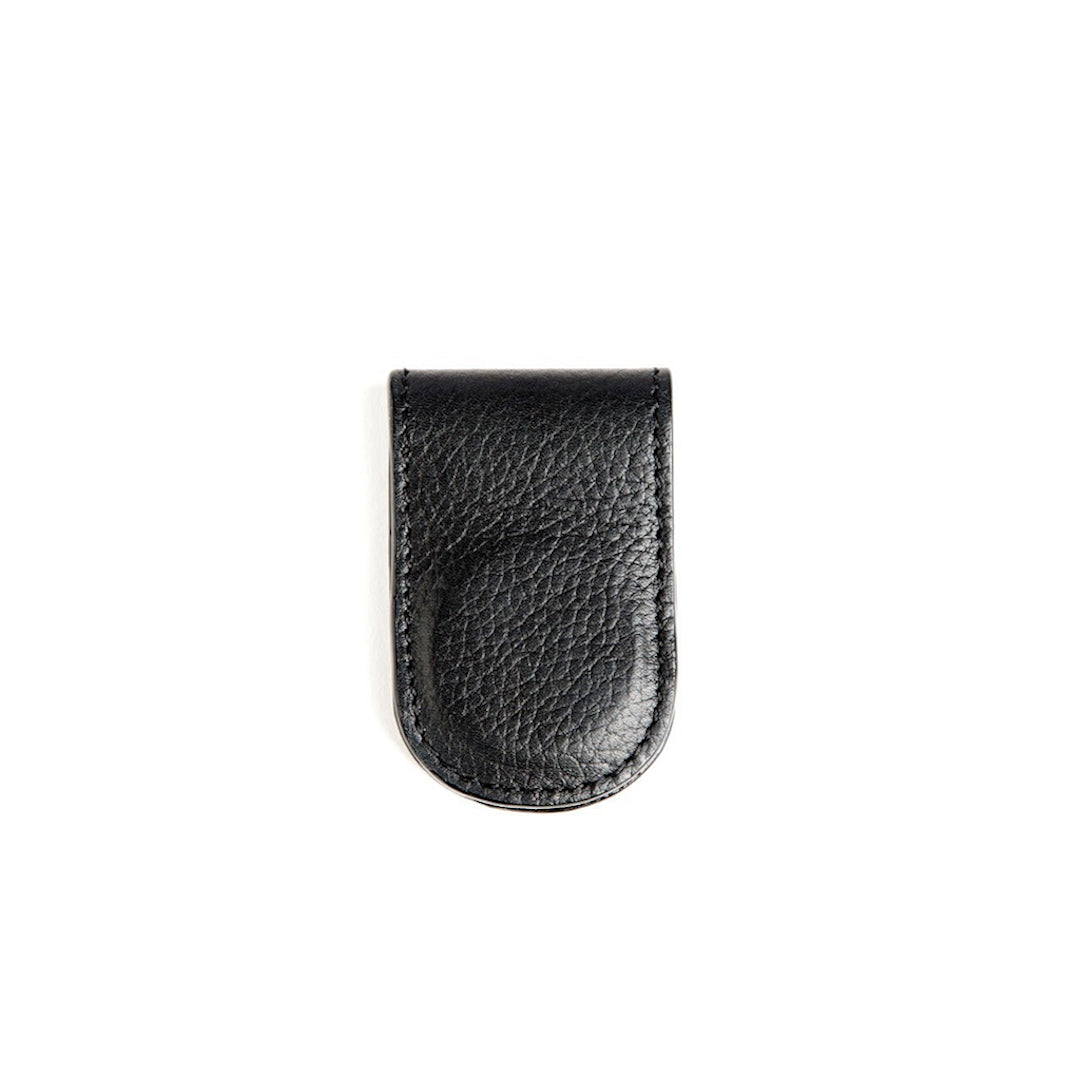 Black Leather Money Clip - Darby Scott 