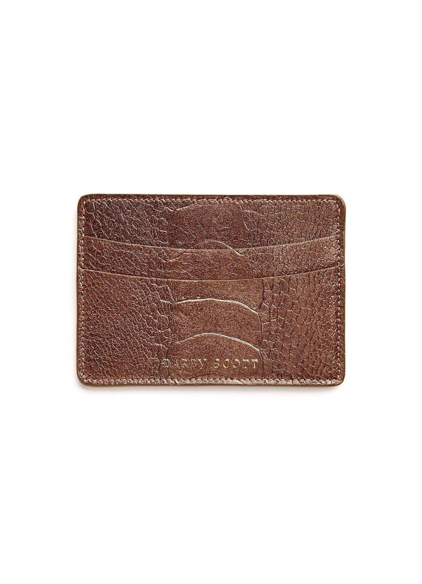 Back View of Bronze Ostrich Leg Credit Card Case - Darby Scott