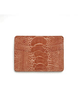Terracotta Orange Ostrich Leg Credit Card Case - Darby Scott