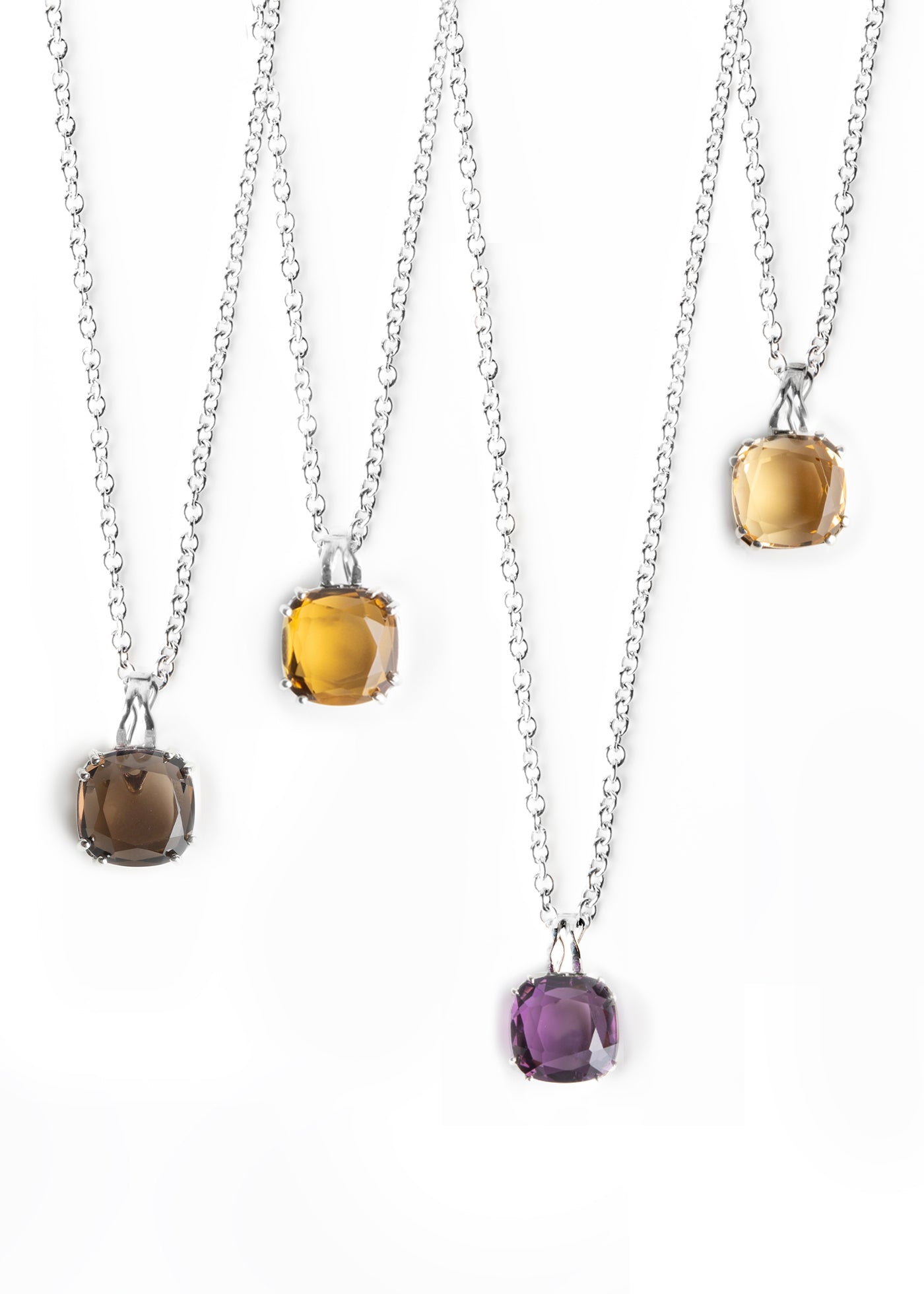 Smokey Topaz, Whiskey Topaz, Amethyst and Citrine Pendants - Darby Scott