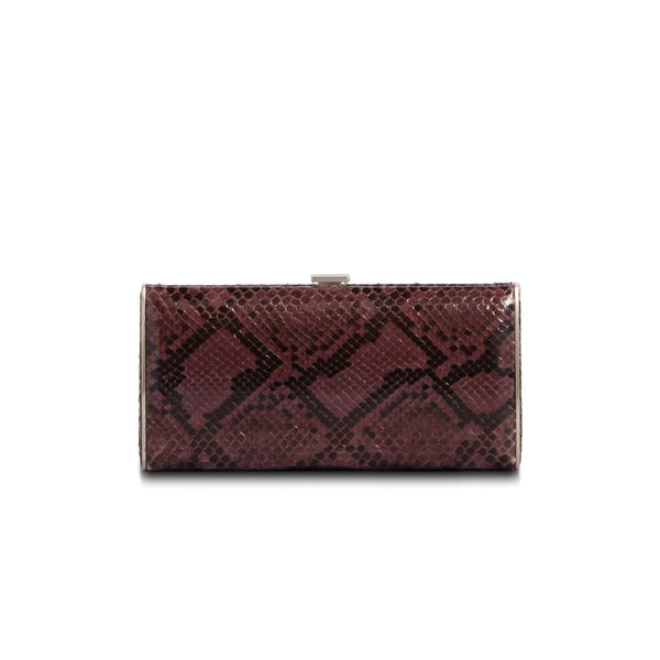 Berry Python Box Wallet, Front View - Darby Scott