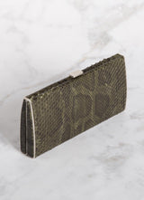 Green Python Box Wallet, top view - Darby Scott